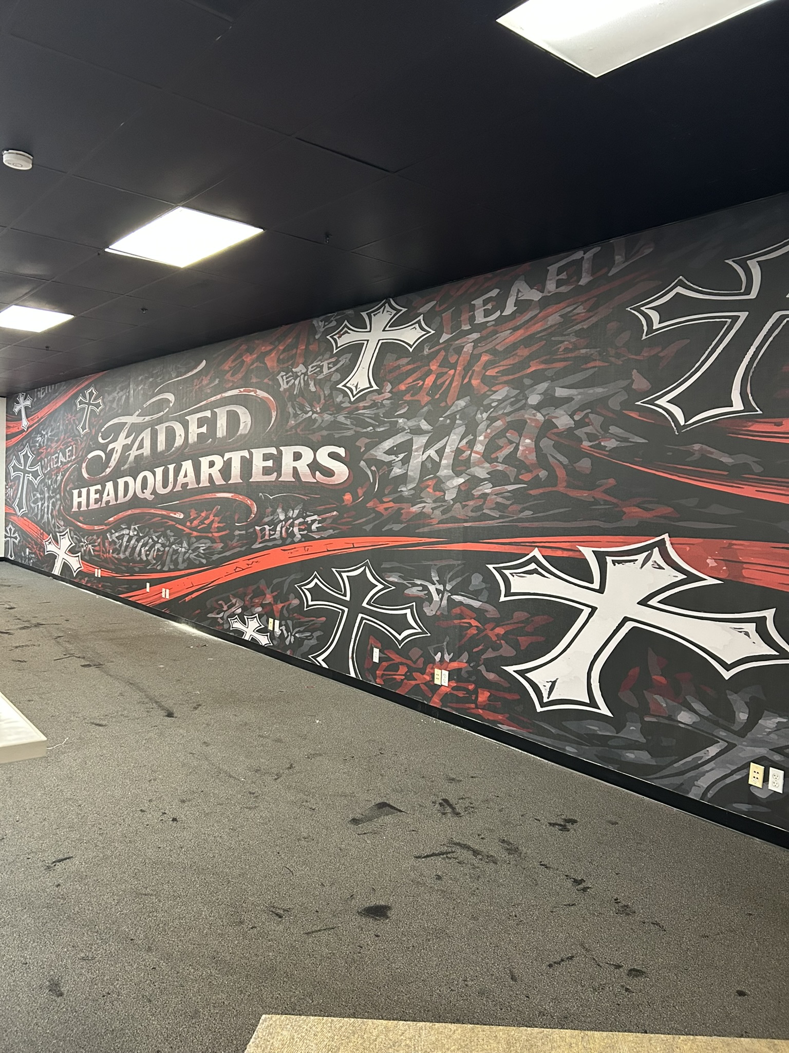 Faded Headquarters commercial wall wrap