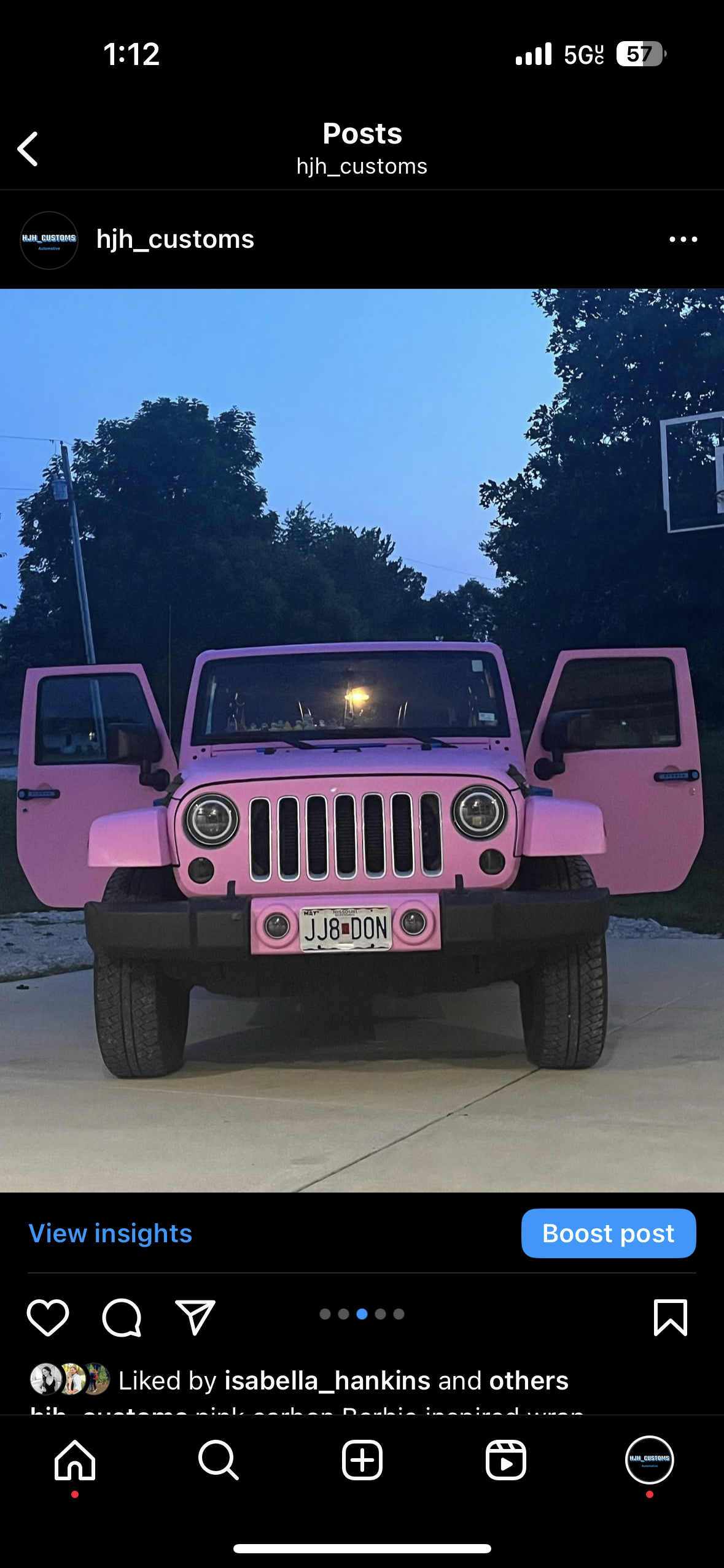 Pink Barbie Jeep Wrangler doors open