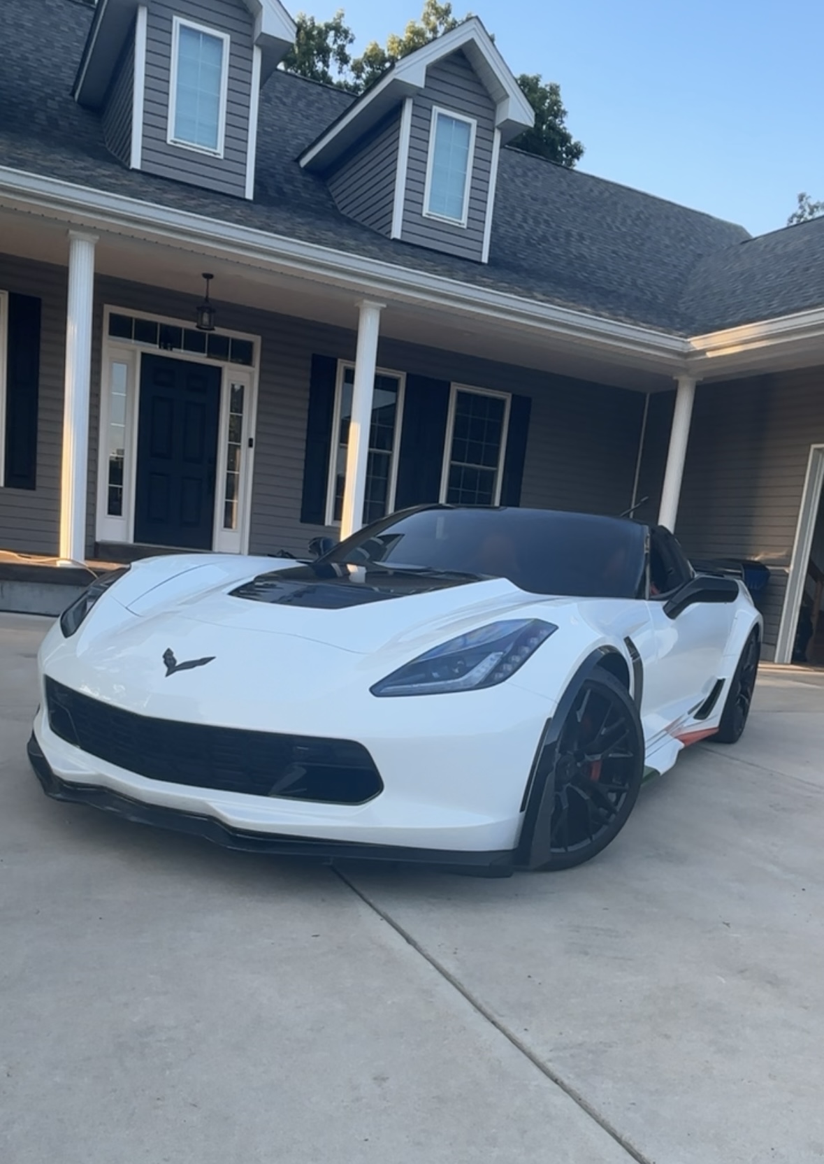 White Corvette C7 window tint