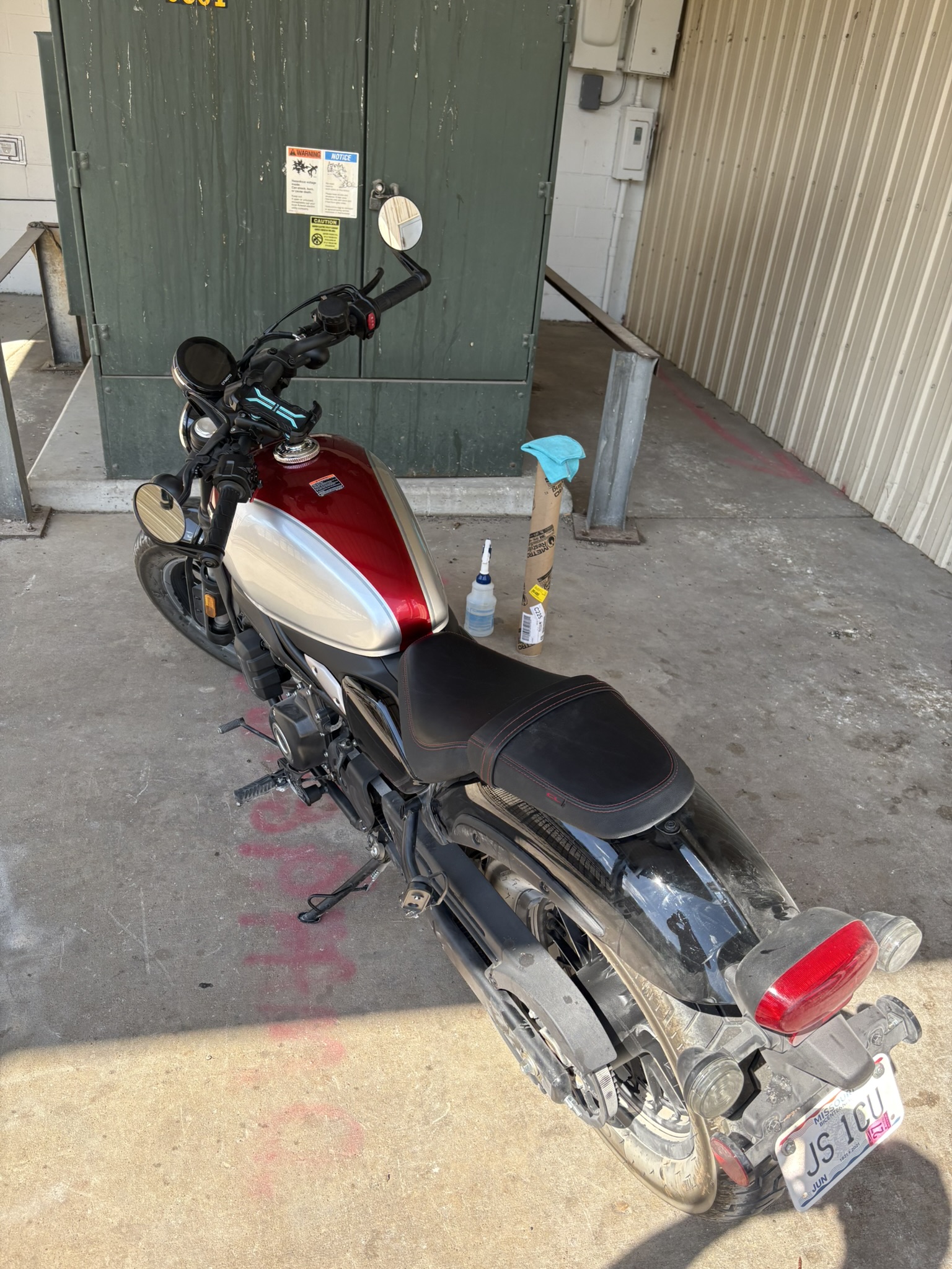 Honda motorcycle rear before wrap